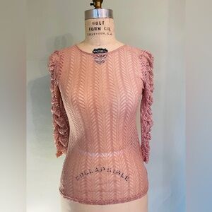 Lacy pink top XS